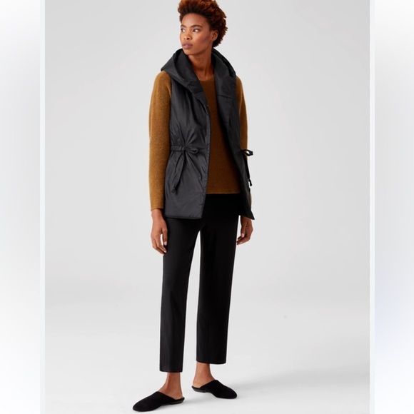 EILEEN FISHER Nylon Hooded Drawstring Vest | Size Large - Picture 3 of 14